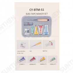 6/12/18/25mm Fabric Bias Binding Tape Maker Kit Set Binder Foot For Sewing Quilting + AWL 6/12/18/25mm Fabric Bias Binding Tape Maker Kit Set Binder Foot For Sewing Quilting + AWL