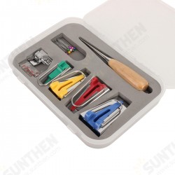 6/12/18/25mm Fabric Bias Binding Tape Maker Kit Set Binder Foot For Sewing Quilting + AWL 6/12/18/25mm Fabric Bias Binding Tape Maker Kit Set Binder Foot For Sewing Quilting + AWL