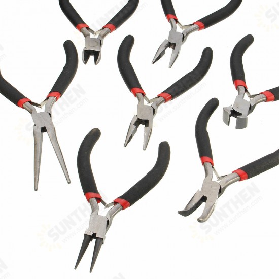 7Pcs Mini Beading Pliers Tools Round Flat Long Nose Multi Size Pliers Set