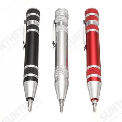 8 in 1 Pen Style Precision Pocket Screwdriver Bit Set Slotted Phillips Screw 8 in 1 Pen Style Precision Pocket Screwdriver Bit Set Slotted Phillips Screw