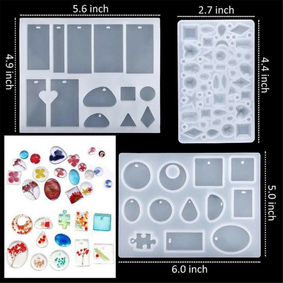 83x Silicone Resin Casting Mold Tool Sets Kit DIY Pendant Jewelry Bracelet Making