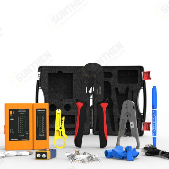 Network Pliers Kit Crystal Head Tester Stripper Kit Press Pliers Kit