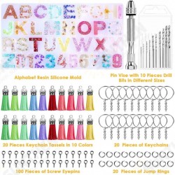 Alphanumeric Crystal Drop Pendant Mirror Silicone Mold DIY Epoxy Key Pendant Tool Set Alphanumeric Crystal Drop Pendant Mirror Silicone Mold DIY Epoxy Key Pendant Tool Set