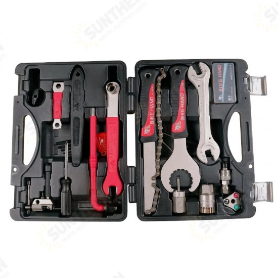 YC-728 18 In 1 Bicycle Service Tool Kit Multiple Function Repair Tools BB Bottom Bracket Hub Freewheel Pedal Spoke Chain Service