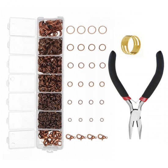DIY Jewelry Making Findings Kit Metal Jump Rings Lobster Clasp Pliers Tool Set
