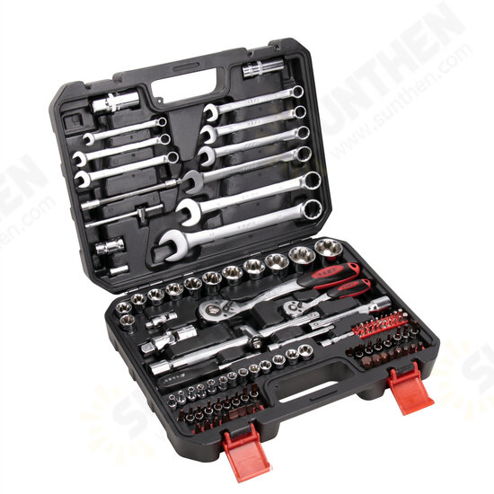 SS13103A 103PCS 6.3MM 12.5MM Chrome Vanadium Steel Manual Dual-use Wrench Socket Bit Ratchet Combination Auto Repair Hardware Toolbox Sets Tools Kit