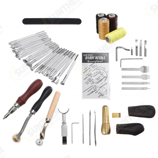 Leather Sewing Thread Carving DIY Leather Craft Tools Hand Stitching Kit Set