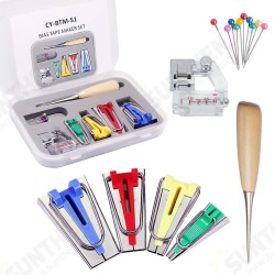 Sewing Tape Maker Kits 4 Sizes 6/12/18/25MM Household DIY Fabric Patchwork Accessories Tool with Binding Foot Craft Clips Awl Quilter's Pin Sewing Tape Maker Kits 4 Sizes 6/12/18/25MM Household DIY Fabric Patchwork Accessories Tool with Binding Foot Craft Clips Awl Quilter's Pin