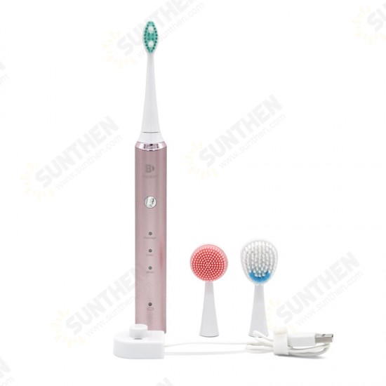 3 In 1 Multifunctional Women Beauty Sonic Electric Toothbrush Facial Cleansing Massage Brush