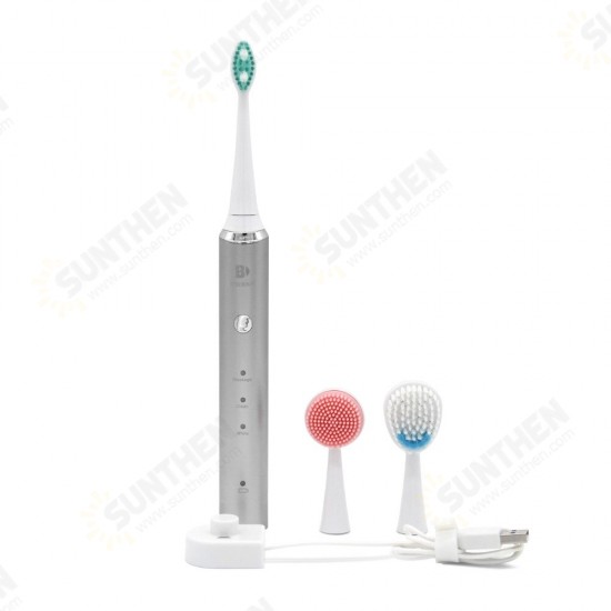 3 In 1 Multifunctional Women Beauty Sonic Electric Toothbrush Facial Cleansing Massage Brush