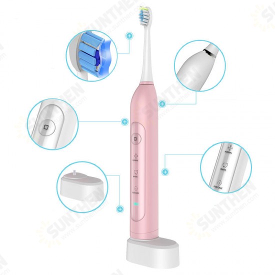 CG-105 Multi-purpose Sonic Electric Toothbrush 3 Brush Modes Wireless USB Rechargeable Toothb