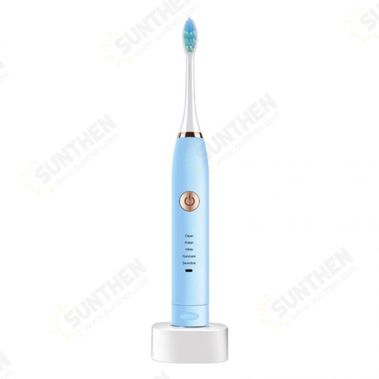 Electric Toothbrush Waterproof USB Rechargeable Tooth Brushes 5 Modes Adjustable Whitening Teeth Brush