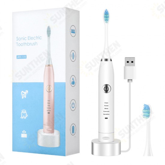 Electric Toothbrush Waterproof USB Rechargeable Tooth Brushes 5 Modes Adjustable Whitening Teeth Brush