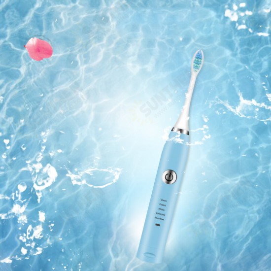 Electric Toothbrush Waterproof USB Rechargeable Tooth Brushes 5 Modes Adjustable Whitening Teeth Brush