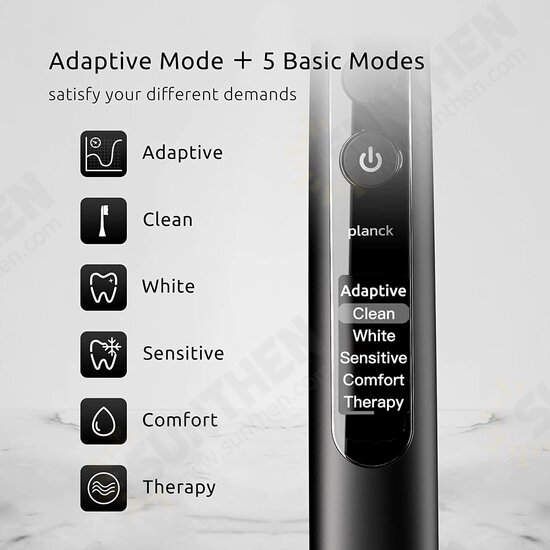 Electric Sonic Toothbrush Full-Color LCD Screen 6 Clean Modes Electric Toothbrush 2 Min Timer 42000 RPM Vibration Intensity IPX7 Waterproof Electric Toothbrush