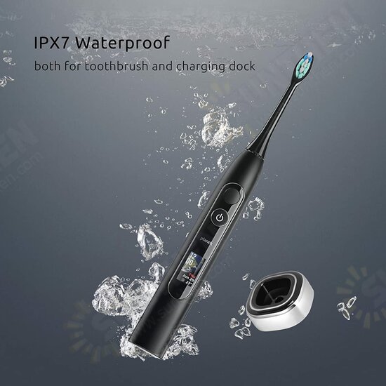 Electric Sonic Toothbrush Full-Color LCD Screen 6 Clean Modes Electric Toothbrush 2 Min Timer 42000 RPM Vibration Intensity IPX7 Waterproof Electric Toothbrush