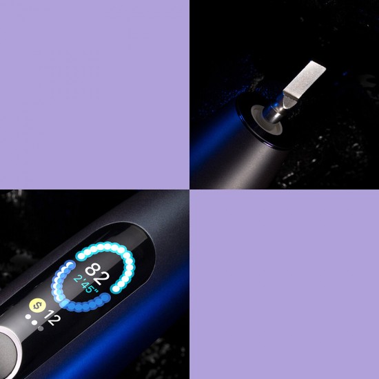 X PRO Blue Sonic Electric Toothbrush 32 Levels IPX7 Waterproof Touchscreen Rechargeable Tooth Cleaner Support App for IOS & Android