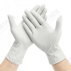 100 pcs White Thickness Disposable Nitrile Latex Gloves Waterproof Kitchen Safety Food Prep Cooking Glove 100 pcs White Thickness Disposable Nitrile Latex Gloves Waterproof Kitchen Safety Food Prep Cooking Glove