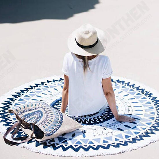 150cm European Style Thin Polyester Fiber Beach Yoga Towel Round Bed Sheet Tapestry Tablecloth