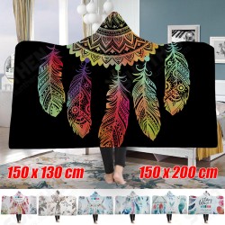150x200cm Bejirog Hooded Blanket Adults Child Warm Blankets Wearable Plush Wrap Mat Thick Nap Soft 150x200cm Bejirog Hooded Blanket Adults Child Warm Blankets Wearable Plush Wrap Mat Thick Nap Soft