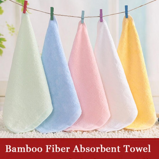 25*25cm Bamboo Fiber Antibacterial Handkerchief Absorbent Soft Baby Face Towel