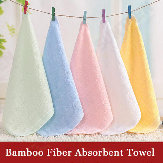 25*25cm Bamboo Fiber Antibacterial Handkerchief Absorbent Soft Baby Face Towel