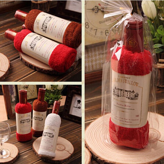 34x72cm Bagged Microfiber Absorbent Wine Shape Towel Festival Valentine Weeding Gift Party Decor