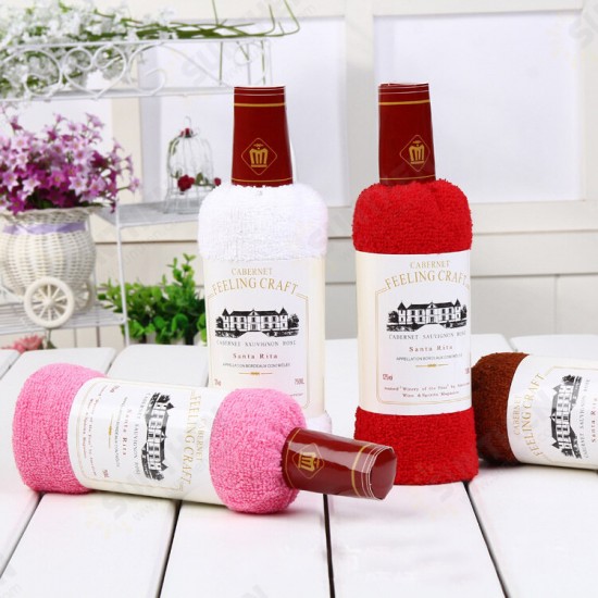 34x72cm Bagged Microfiber Absorbent Wine Shape Towel Festival Valentine Weeding Gift Party Decor