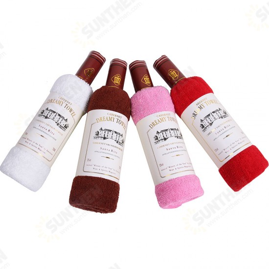 34x72cm Bagged Microfiber Absorbent Wine Shape Towel Festival Valentine Weeding Gift Party Decor