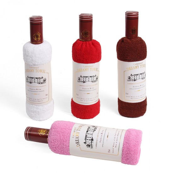 34x72cm Bagged Microfiber Absorbent Wine Shape Towel Festival Valentine Weeding Gift Party Decor