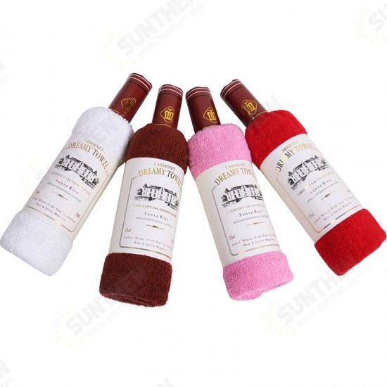 34x72cm Boxed Cotton Absorbent Wine Shape Towel Festival Valentine Weeding Gift Party Decor