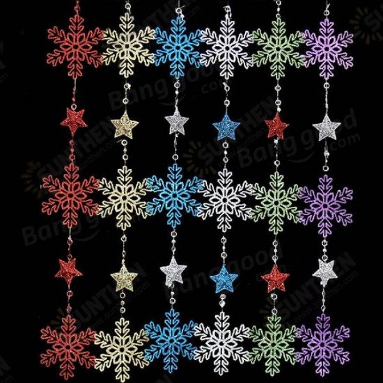 Christmas Star Snowflake Garland Hanging Pendant Tree Party Window Door Decoration