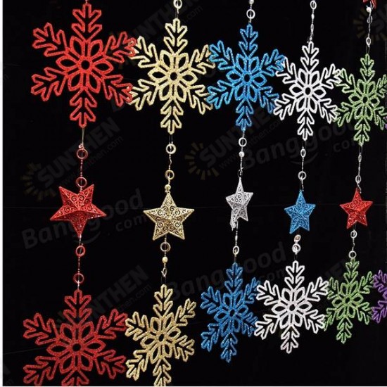 Christmas Star Snowflake Garland Hanging Pendant Tree Party Window Door Decoration