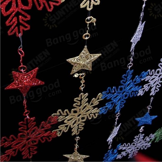 Christmas Star Snowflake Garland Hanging Pendant Tree Party Window Door Decoration