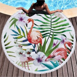 Fashion Flamingo 450G Round Beach Towel With Tassels Microfiber 150cm Picnic Blanket Beach Cover Up Fashion Flamingo 450G Round Beach Towel With Tassels Microfiber 150cm Picnic Blanket Beach Cover Up