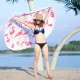 Fashion Flamingo 450G Round Beach Towel With Tassels Microfiber 150cm Picnic Blanket Beach Cover Up