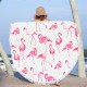 Fashion Flamingo 450G Round Beach Towel With Tassels Microfiber 150cm Picnic Blanket Beach Cover Up