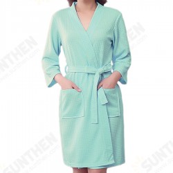 BX-987 Towel Bathrobe Dressing Gown Unisex Men Women Solid Cotton Waffle Sleep Lounge BX-987 Towel Bathrobe Dressing Gown Unisex Men Women Solid Cotton Waffle Sleep Lounge