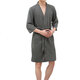 BX-987 Towel Bathrobe Dressing Gown Unisex Men Women Solid Cotton Waffle Sleep Lounge