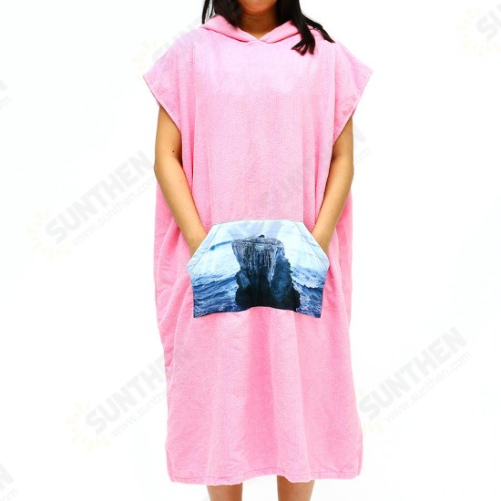 Microfiber Cloak Costume Hooded Toweling Bathrobe Beach Towel Lazy Bathrobe Cloak