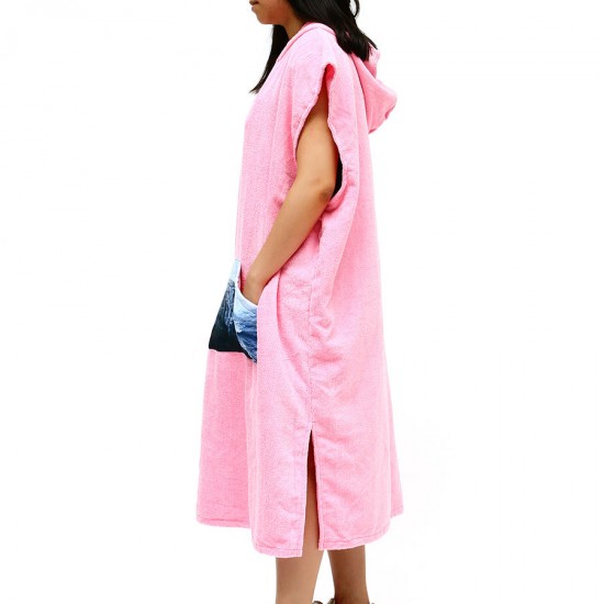 Microfiber Cloak Costume Hooded Toweling Bathrobe Beach Towel Lazy Bathrobe Cloak