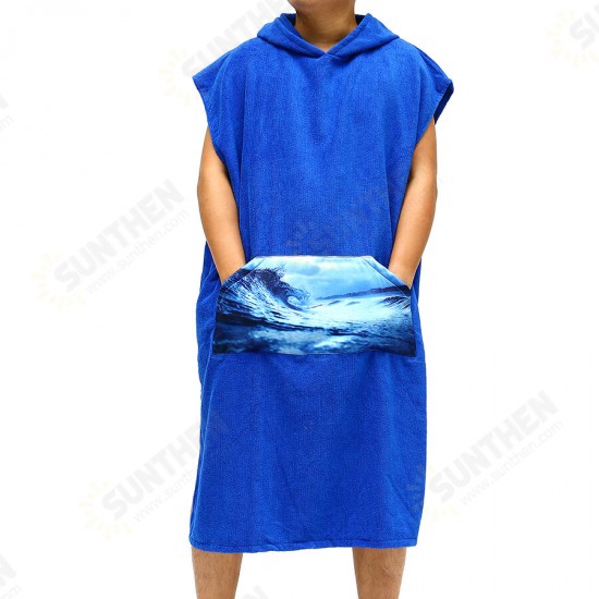 Microfiber Cloak Costume Hooded Toweling Bathrobe Beach Towel Lazy Bathrobe Cloak