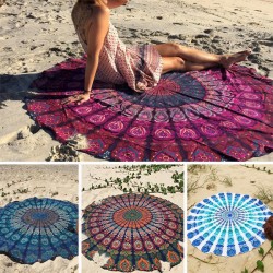 WX-16 150cm Bohemian Thin Chiffon Beach Towel Mat Mandala Round Silk Scarf Bed Sheet Tapestry WX-16 150cm Bohemian Thin Chiffon Beach Towel Mat Mandala Round Silk Scarf Bed Sheet Tapestry