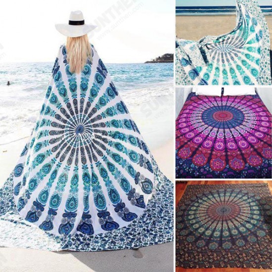 WX-17 150x210cm Bohemian Style Polyester fiber Beach Towel Shawl Mandala Rectangle Bed Sheet Tapestry