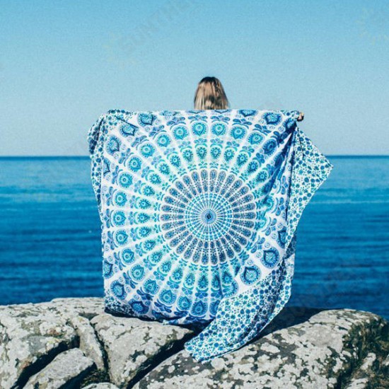 WX-17 150x210cm Bohemian Style Polyester fiber Beach Towel Shawl Mandala Rectangle Bed Sheet Tapestry