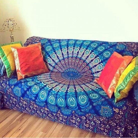 WX-17 150x210cm Bohemian Style Polyester fiber Beach Towel Shawl Mandala Rectangle Bed Sheet Tapestry