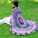 WX-92 150cm Bohemian Thin Chiffon Beach Towel Mandala Round Silk Scarf Bed Sheet Tapestry Mat