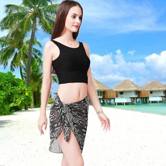 KC-X2 Coqueta Woman Swimwear Chiffon Cover up Bohemian Style Beach Towel Sarong Pareo Canga Sw