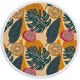 Tropical Plants Printed Microfiber Beach Towel Round Fabric Bath Towels For Living Room