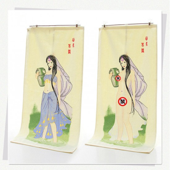 Vintage Cotton Soft Heating Undress Towel Sexy Discoloration Towel Magic Fade With Temperature Rise as Gift